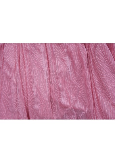 Kdk 2580 Desen Pembe Renk Tek Kanat Hazır Dikilmiş Pileli Fon Perde 300 260 Cm Pembe