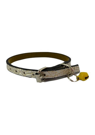 5 Li Set Zilli Deri Kedi Tasması 30 Cm