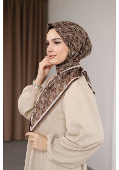 Mimiyum D S Model Soft Eşarp Kahve Bej