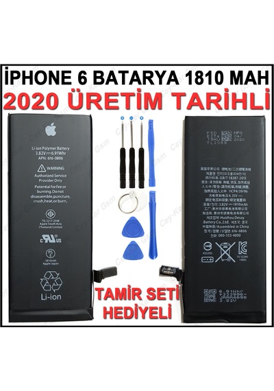 Apple Uyumlu iPhone 6  Batarya Pil + Tamir Montaj Seti