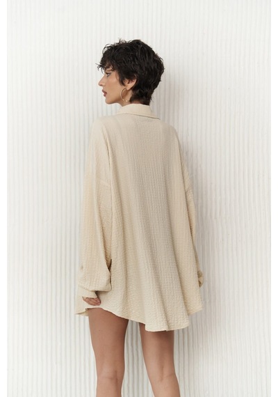 Mai Collection Mai Studios Co. Ocean Bej Oversize Gömlek Bej