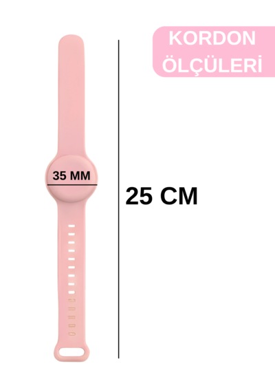 Beylini Airtag Yuvalı Bileklik Çocuk Yaşlı Alzahimer Demans  Bilekliği Boş Airtag Yuvalı Renkli Pembe