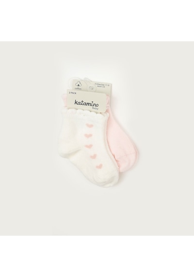 Katamino Minimi 2'li Kız Bebek Çorap 44162 Ekru-pembe