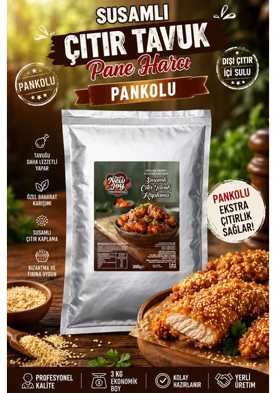 Susamlı Çıtır Tavuk Harcı 3000 Gr Pankolu Pane Harcı