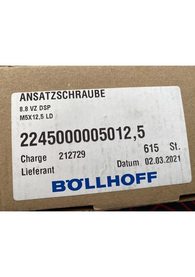 Bollhoff M5x12,5 Ld Montaj Vidası 600 Adet