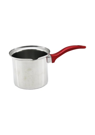 No-7 Çelik Cezve Kırmızı Kulp Bx40 Çok Renkli