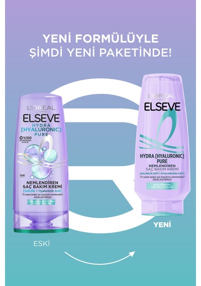 L'oréal Paris Elseve Hydra Hyaluronic Pure Salisilik Asit İçeren Yağlanma Karşıtı Nemlendirici Saç Kremi 250ml