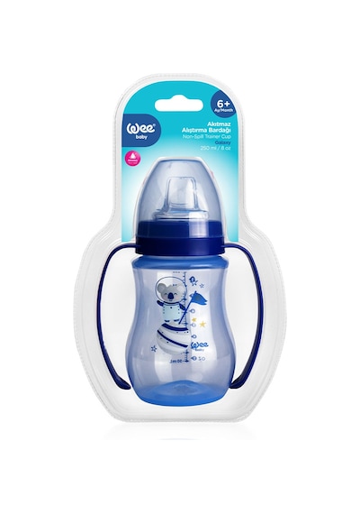 Wee Baby Kulplu Antikolik Akıtmaz Alıştırma Bardağı 250 ML Mavi