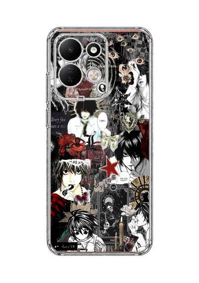 Redmi 17 4g/5g Uyumlu Death Note Kolaj Tasarımlı Baskılı Silikon Kılıf