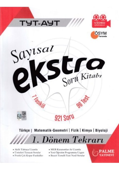 Palme 2021 Tyt-Ayt Sayısal Ekstra Soru Kitabı - 1. Dönem Tekrarı