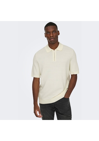 Only & Sons Manu Strcuture Erkek Krem Polo Tişört 22038171-ert