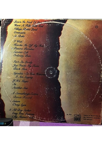 Stevie Wonder - Songs In The Key Of Life Tamla / Melodi Plak 2lp + 7" Ep - Turkey Press