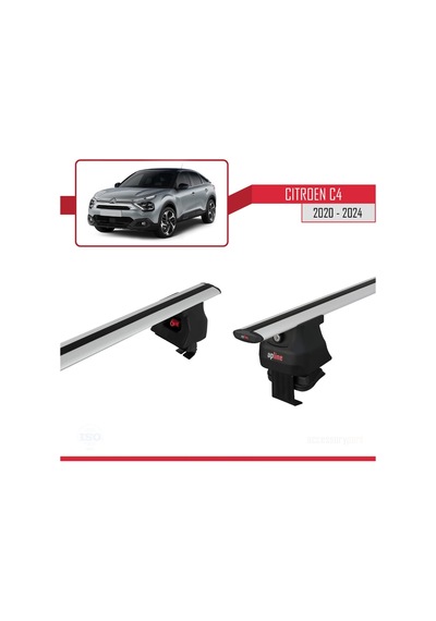 Citroen C4 2020 Ve Sonrası İle Uyumlu Ace-4 Ara Atkı Tavan Barı Gri