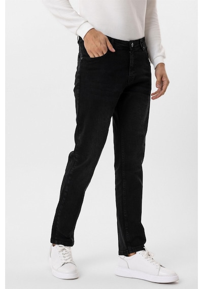 Süvari Siyah Regular Denim Pantolon
