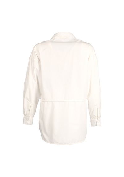 Ysatis Minimalist Oversize Uzun Kol Gömlek Yaka Kadın Gömlek Beyaz