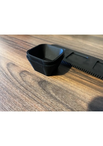 Vaveni 3d Baskı Kaseli Çerezlik Sunum Tepsisi Çizgili Kaseli Atıştırmalık Seti Ceviz Ve Kuruyemiş Tabağı Siyah Arz