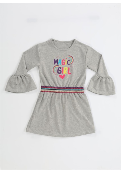 Magic Girl Gri Örme Kız Elbise-gri Gri