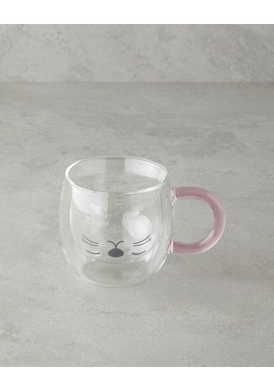 English Home Catie Borosilikat Cam Double Wall Kupa 280 Ml Pembe Pembe