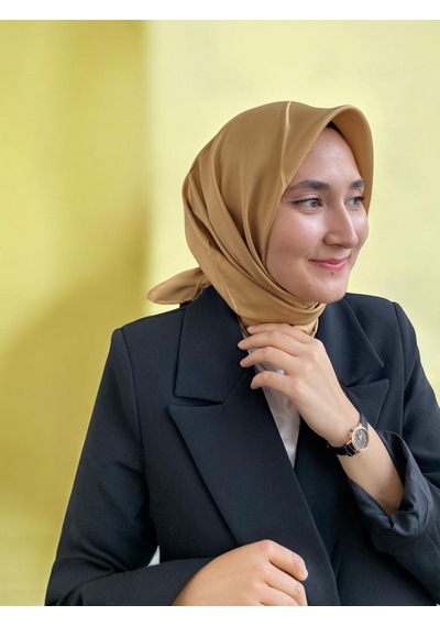 Armine Hardal Sarı Düz Renk Sura İpek Eşarp 10d02-35 Çok Renkli