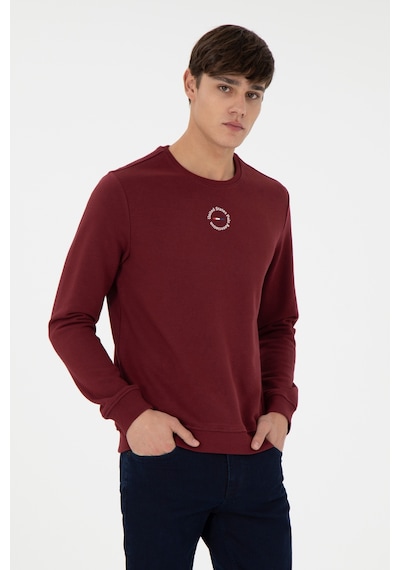 U.S. Polo Assn. Erkek Regular Fit Bisiklet Yaka Bordo Sweatshirt 50293436-VR014