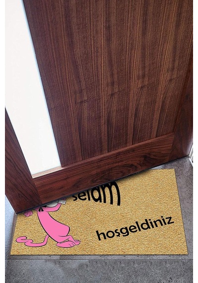 Pink Panter Kapı Önü Paspası Dekoratif Kapı Paspası Dış Mekân Paspas Ev İçi Paspası 45x70cm Diğer