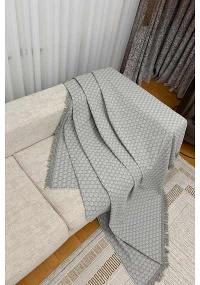 Villadia Home Textile Koltuk Örtüsü Koltuk Şalı Pamuklu Kaymaz Yumuşak Yıkanabilir 3 Lü Koltuk Kanepe Tekli Koltuk Örtüsü Çok Amaçlı Örtü 170 X 220 Petekkltört