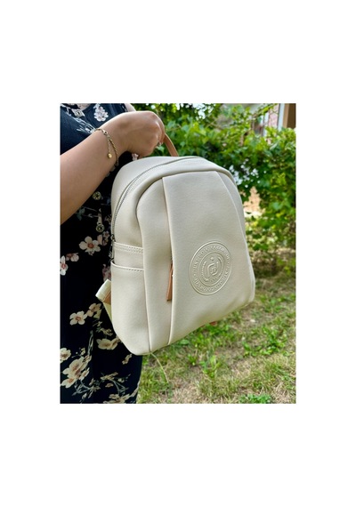 Just Polo Günlük Kombinlere Uygun Kadın Günlük Kullanıma Uygun Ayarlanabilir Askılı Lüks Sırt Çantası Krem - Taba 82448921