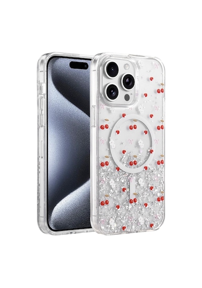 Onegif Apple İphone 15 Pro Max Misk Simli Magsafe Kapak - Desen 5 - Desen 5