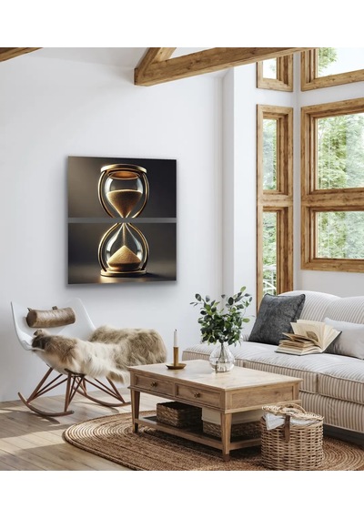 2li Kum Saati Temalı Kanvas Tablo Seti 60x120cm Çok Renkli