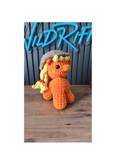 El Yapımı Tığ İşi My Little Pony Peluş Oyuncak Applejack Çok Renkli