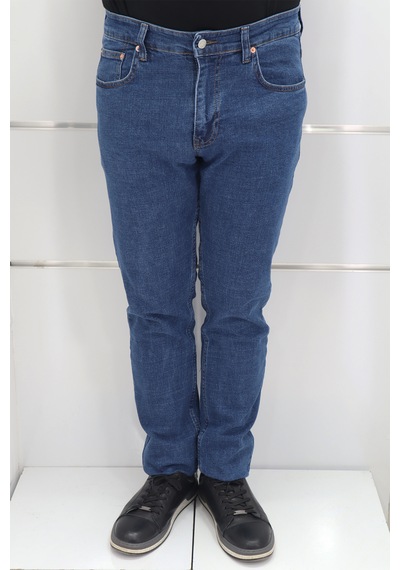 Denim Cartel Dmctekstil Erkek Yüksek Bel Rahat Kesimli Boru Paça Jean Pantolon Mavi