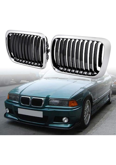 Bmw 3 Serisi E36 1997-1999 Krom Siyah Panjur Takımı Böbrek Seti Sıfır Kampanyalı 1