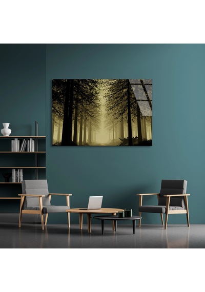 Sisli Karanlık Orman - Cam Tablo - Deg0963 50 X 35 Cm