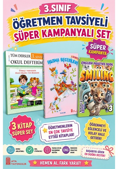 3.sınıf Öğretmen Tavsiyeli Süper Kampanyalı Süper Set