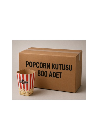 Büyük Popcorn Kutusu 800 Adet Patlamış Mısır Kutusu - 917529274