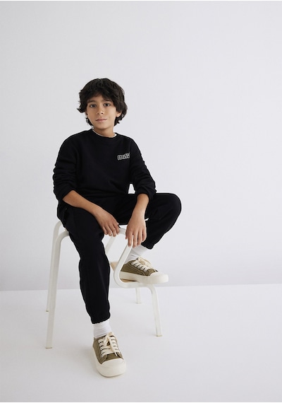 Mavi - Mavi Logo Baskılı Siyah Sweatshirt 6s10034-900