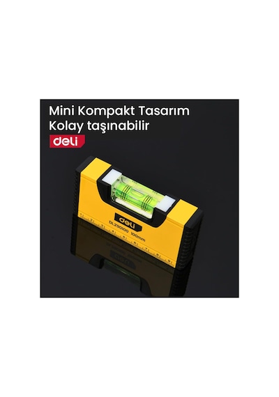 2'si 1 Arada Lazer Mesafe Ölçer Ve Şerit Metre 100mm Mini Su Terazisi