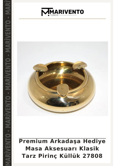 Premium Arkadaşa Hediye Masa Aksesuarı Klasik Tarz Pirinç Küllük 27808