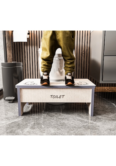 Modern Çocuk Basamağı ve Yükseltici Tabure-Tuvalet ve Lavabo Önü Eğitici Platform