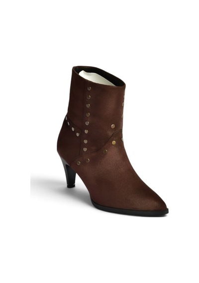 Fox Shoes Z920463902 Kahverengi Süet İnce Topuklu Kadın Bot