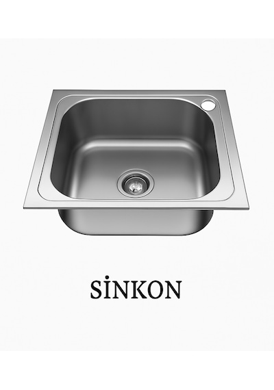 Sinkon Paslanmaz Krom Evye 40x50 Ankastre Eviye Sağ Delikli Krom