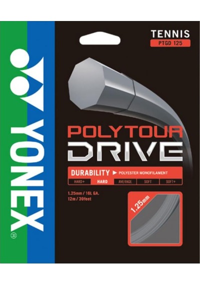Yonex Poly Tour Drive 1.25 12m Tenis Kordajı Gri