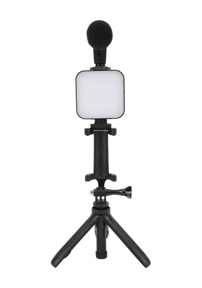 Telefon - 34 - Tutucu Mini Mikrofonlu Tripod Vlog - Muratech - Çekim Video Çok Renkli