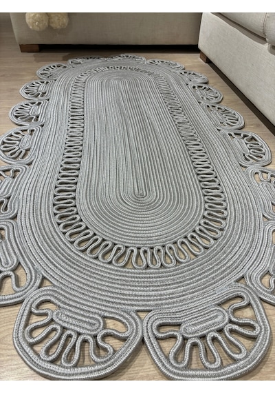 Mavaux Matrix Jüt Kilim, Paspas, Mutfak Halısı, Banyo Paspası, Kilim, Halı, Oturma Odası Halısı Gri