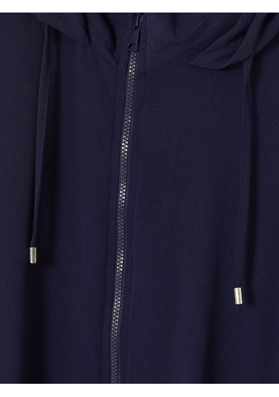 Lcw Curve Lacivert Büyük Beden Kapüşonlu Kadın Sweatshirt Tunik