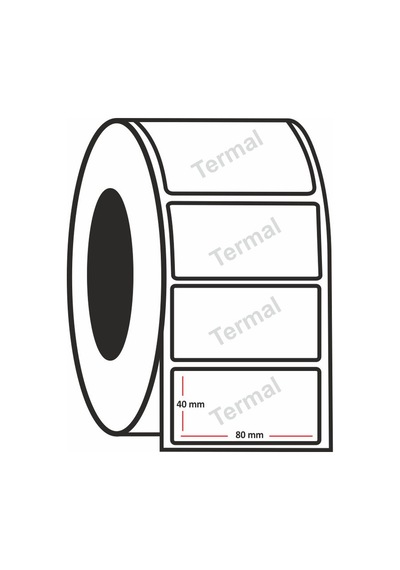 Termal Etiket 40X80 MM 1000'lik Rulo