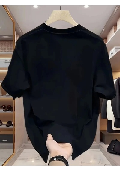 Oada Baskılı Oversize Bisiklet Yaka T-shirt - Beyaz Siyah