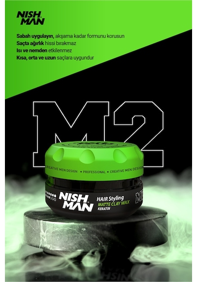 M2 Keratin Mat Görünümlü Kil Wax - 100 Ml