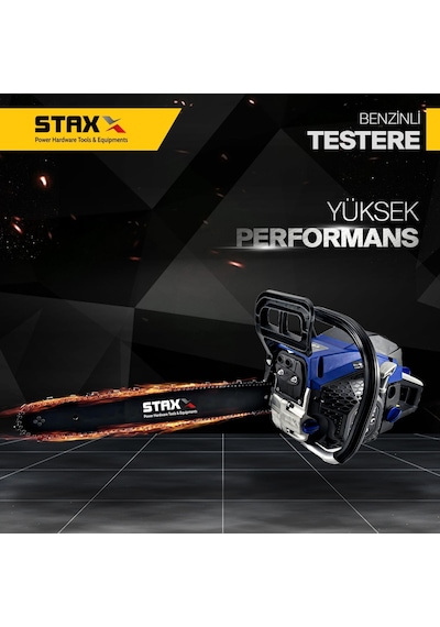 Staxx Power Çift Egzoz Benzinli Ağaç Motorlu Testere 58cc 4.3hp Staxx Power Çift Egzoz Benzinli Ağaç Motorlu Testere 58cc 4.3hp