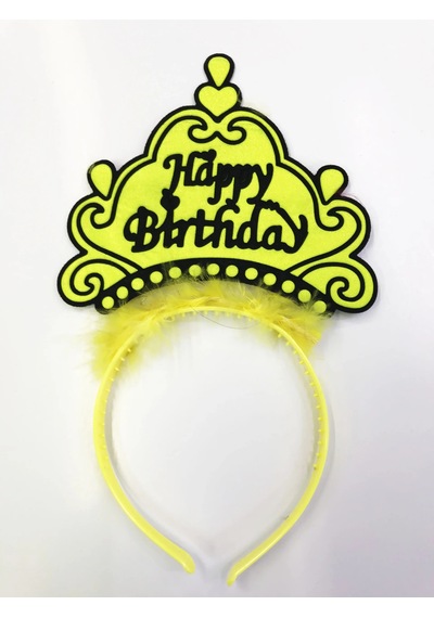 Ers Happy Birthday Yazılı Neon Renk Taç 12 Adet Diğer 46468304